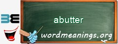 WordMeaning blackboard for abutter